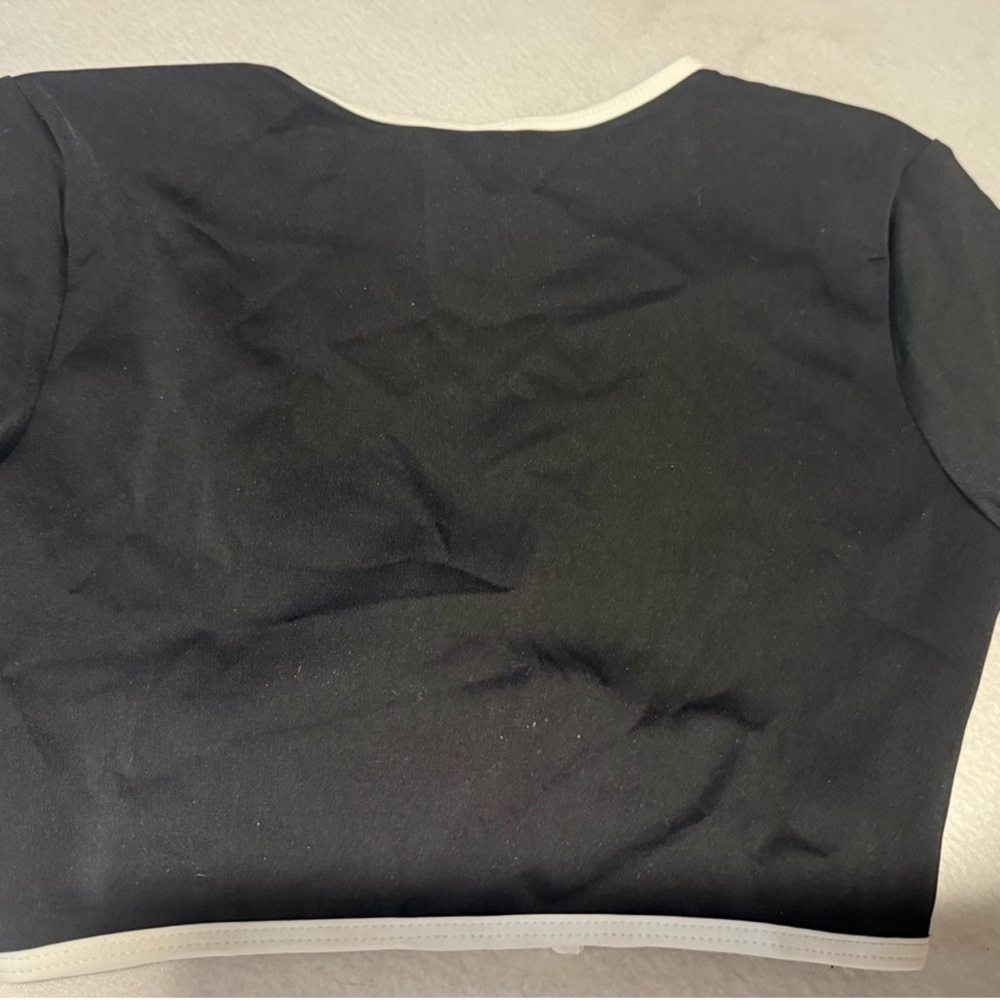 Good American Black Bikini Top with White Trim - Picture 3 of 5
